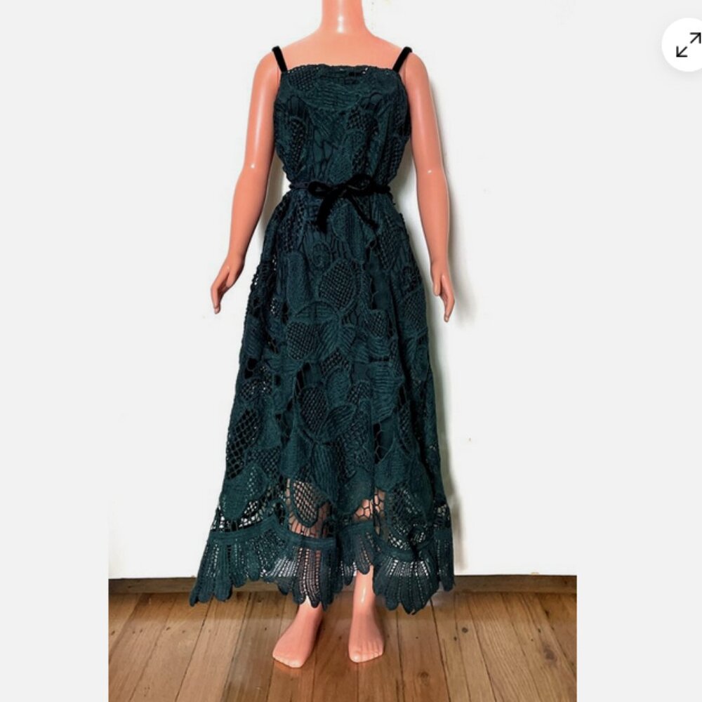 Very dark green lace dress. For My Size Barbie Doll 36" New